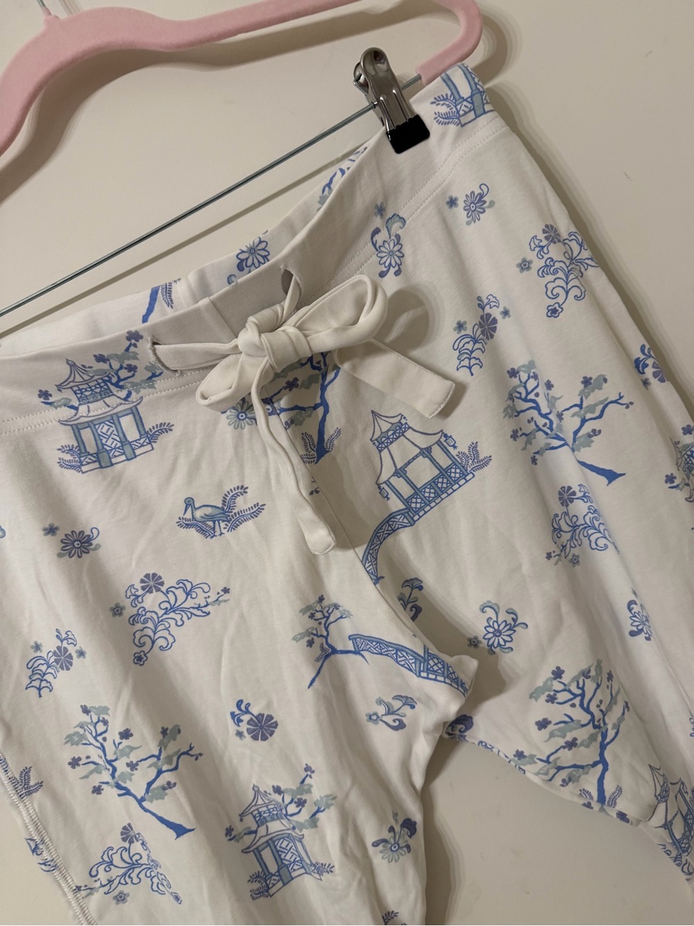 The Beaufort Bonnet Company White and Blue Printed Pajama Pants - Picture 4 of 5